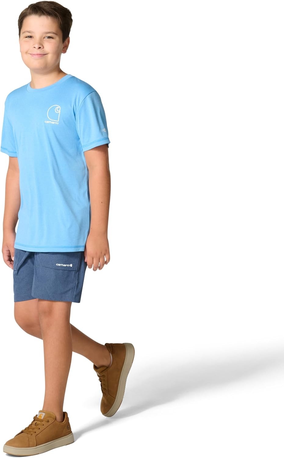 image:imageCarhartt Kids CA6696 ShortSleeve Force Sun Defender TShirt BoysAzure Blue Heather