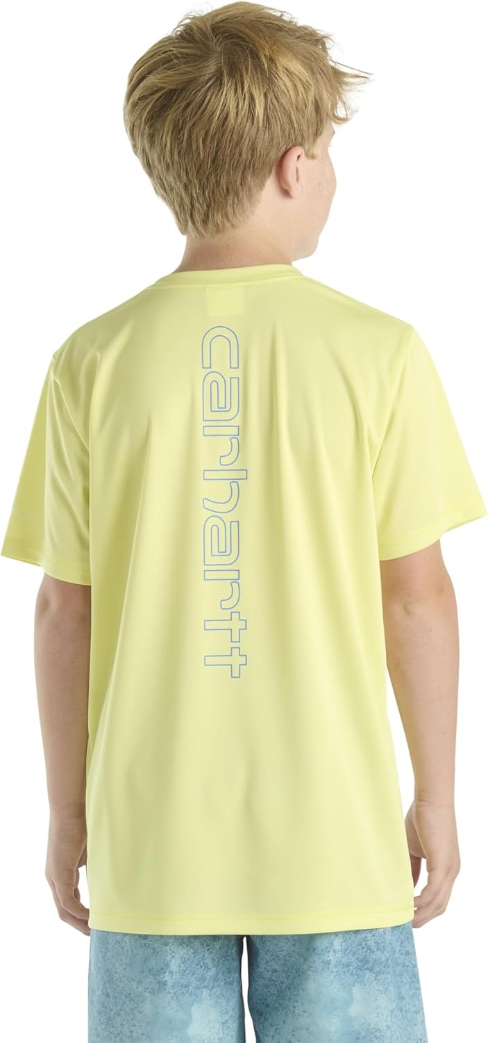 image:imageCarhartt Kids CA6696 ShortSleeve Force Sun Defender TShirt BoysBright Green
