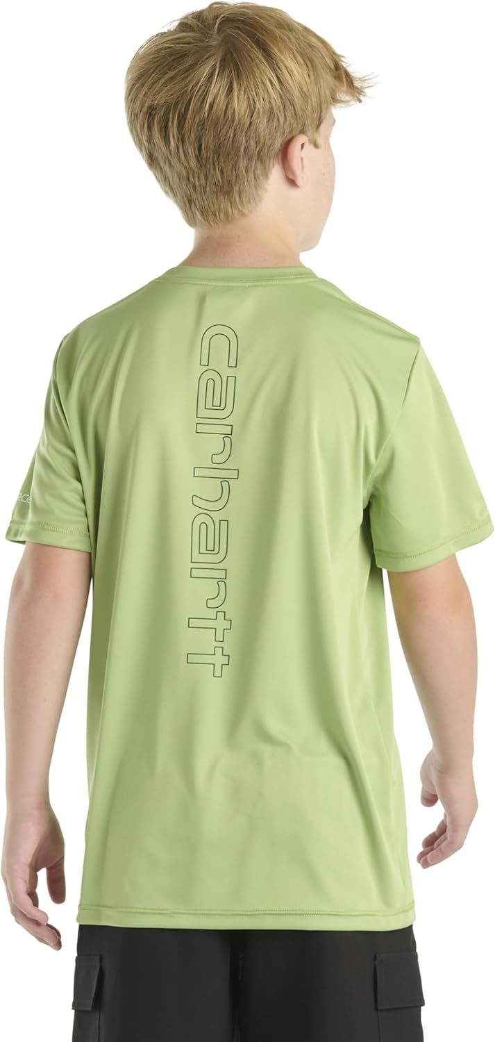 image:imageCarhartt Kids CA6696 ShortSleeve Force Sun Defender TShirt BoysBright Light Green