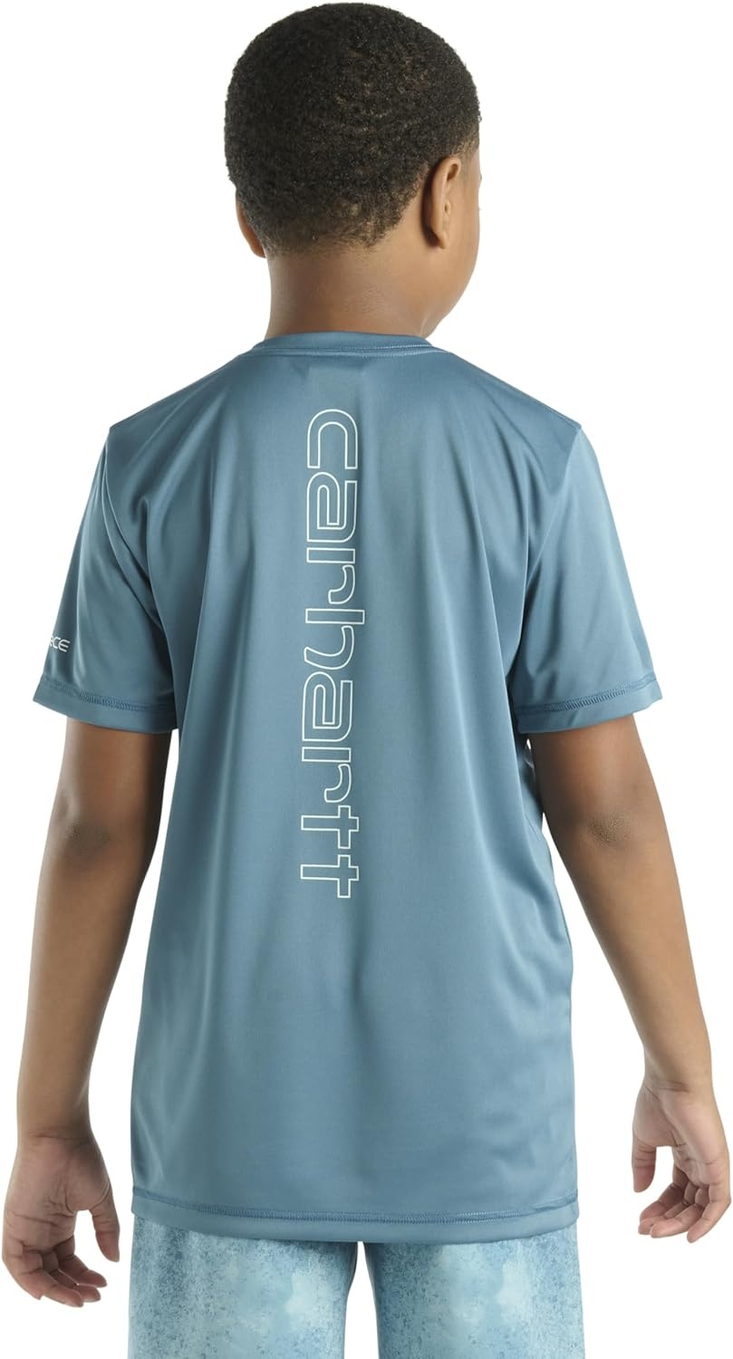 image:imageCarhartt Kids CA6696 ShortSleeve Force Sun Defender TShirt BoysDark Teal Blue