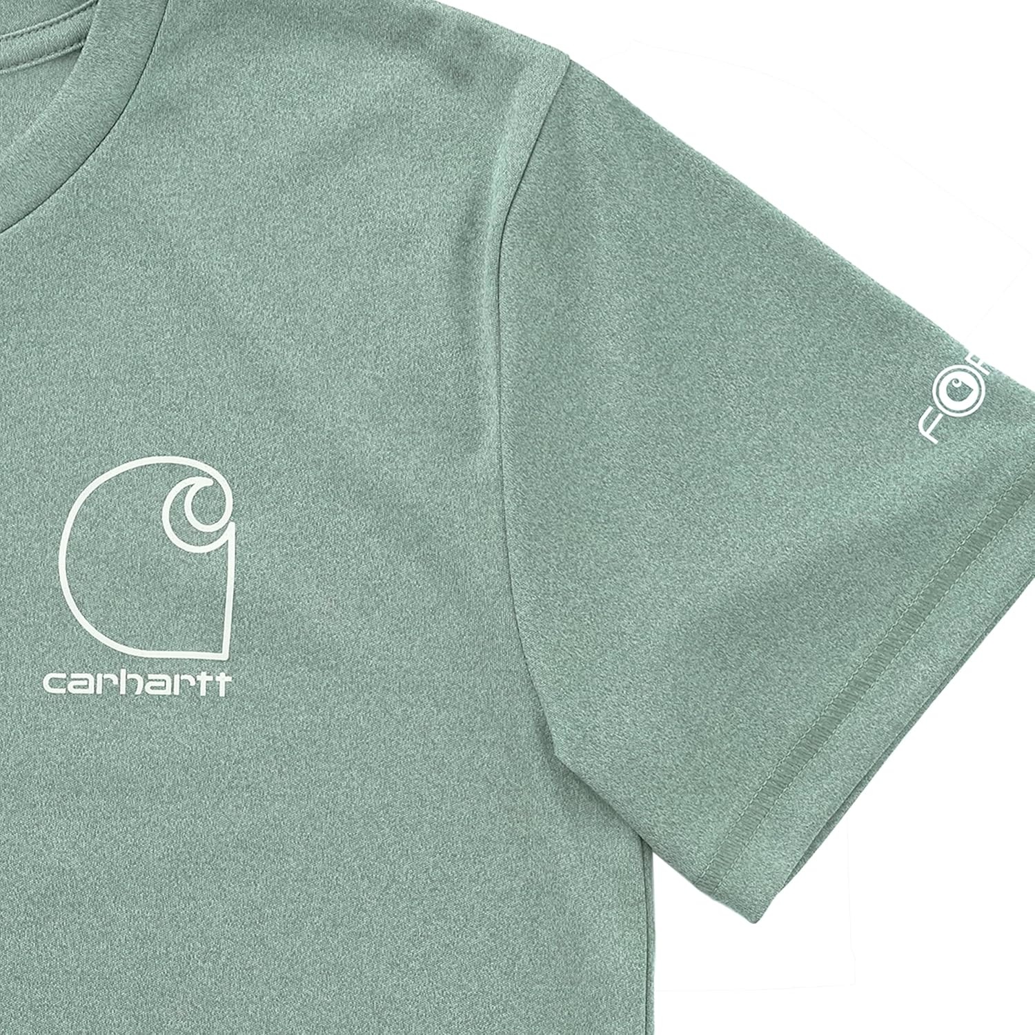image:imageCarhartt Kids CA6696 ShortSleeve Force Sun Defender TShirt BoysLaurel Wreath Heather