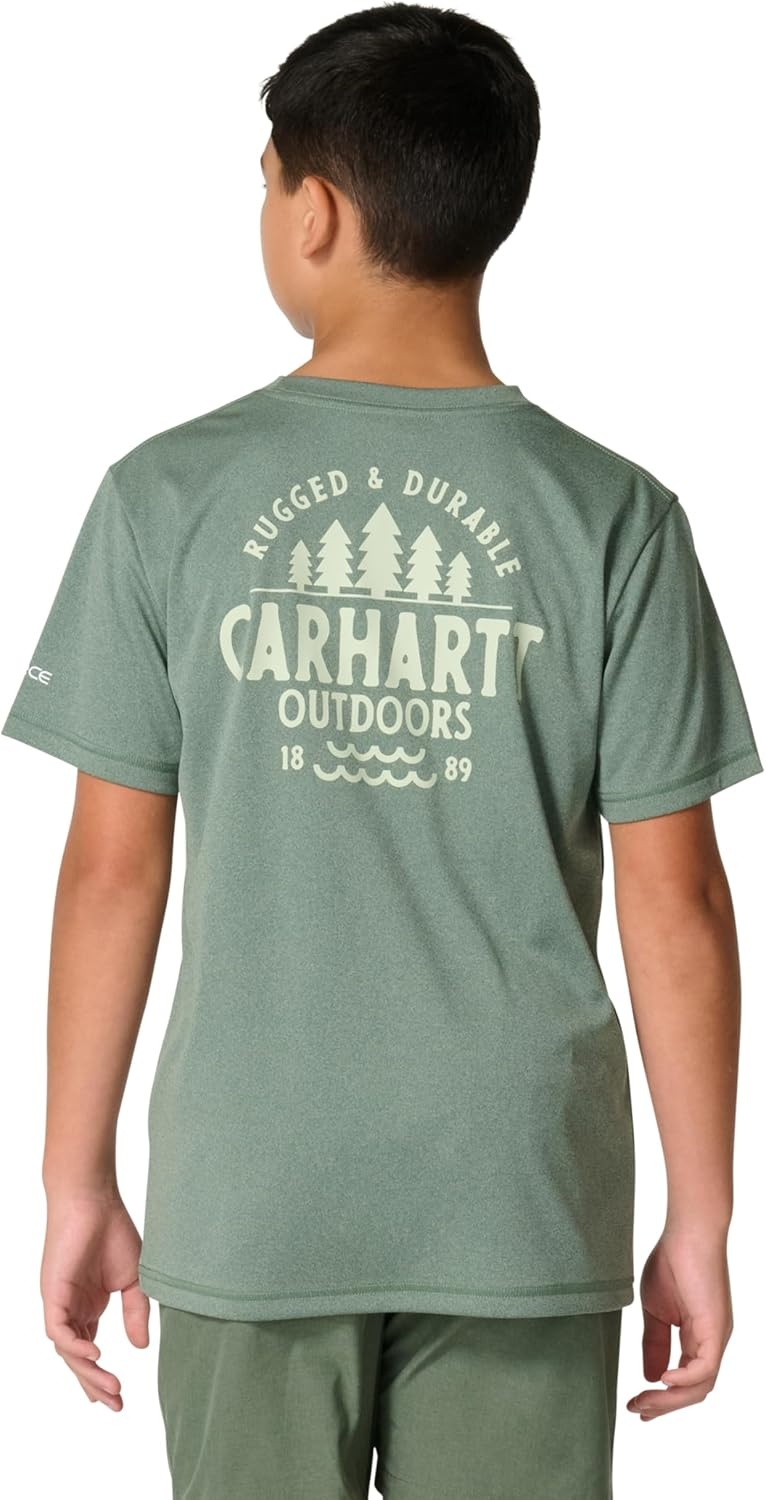 image:imageCarhartt Kids CA6696 ShortSleeve Force Sun Defender TShirt BoysLaurel Wreath Heather