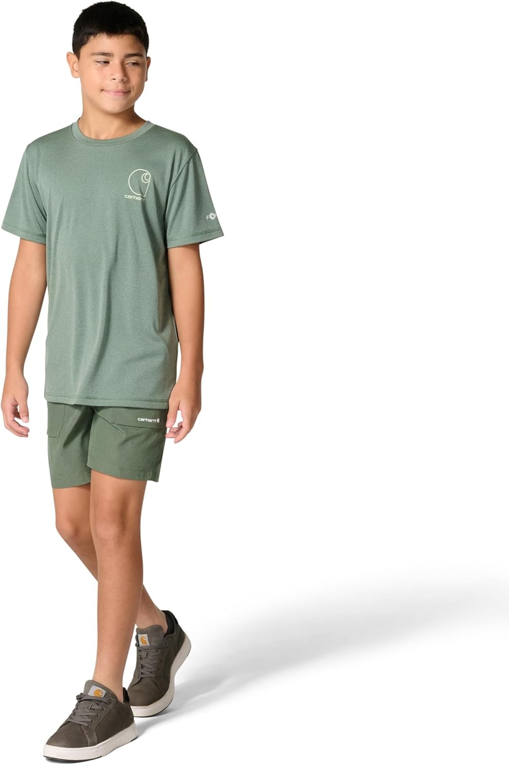 image:imageCarhartt Kids CA6696 ShortSleeve Force Sun Defender TShirt BoysLaurel Wreath Heather