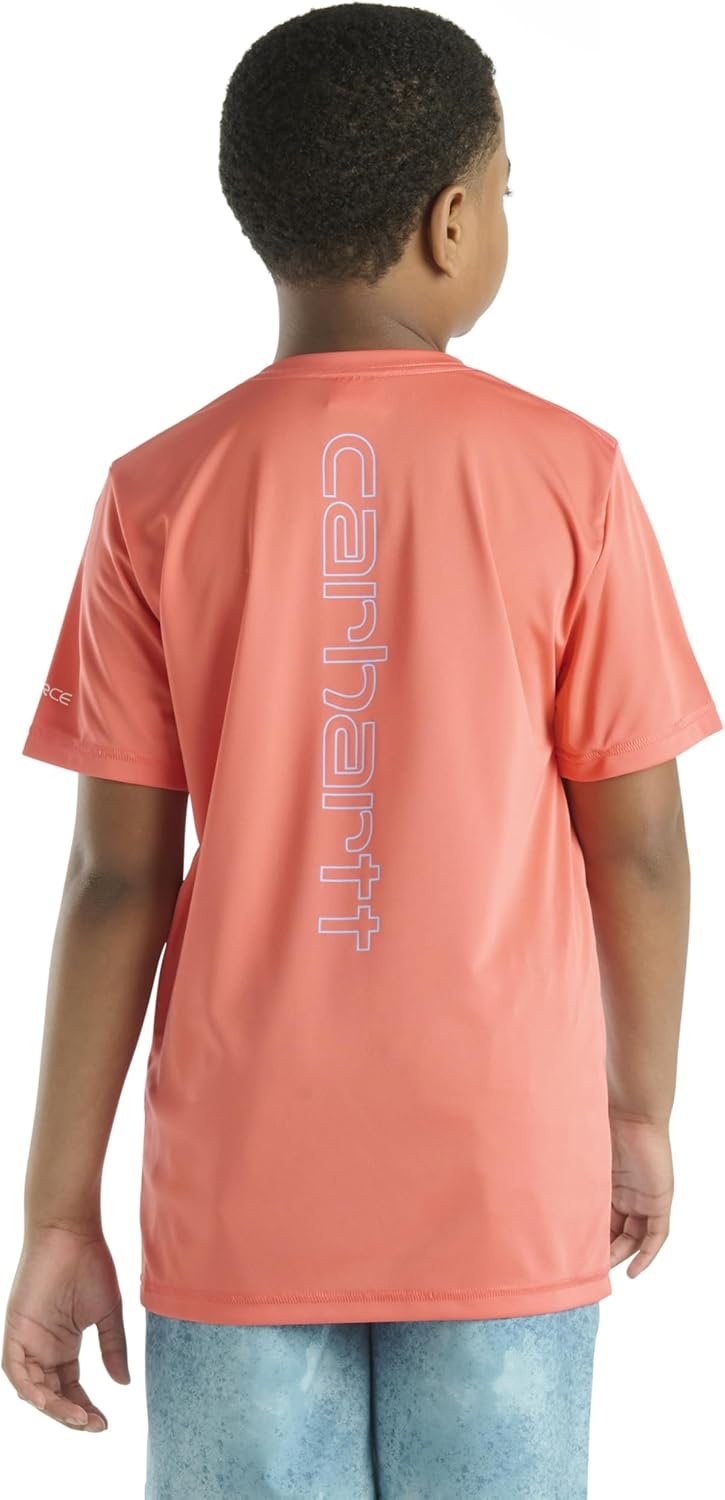 image:imageCarhartt Kids CA6696 ShortSleeve Force Sun Defender TShirt BoysLight Orange