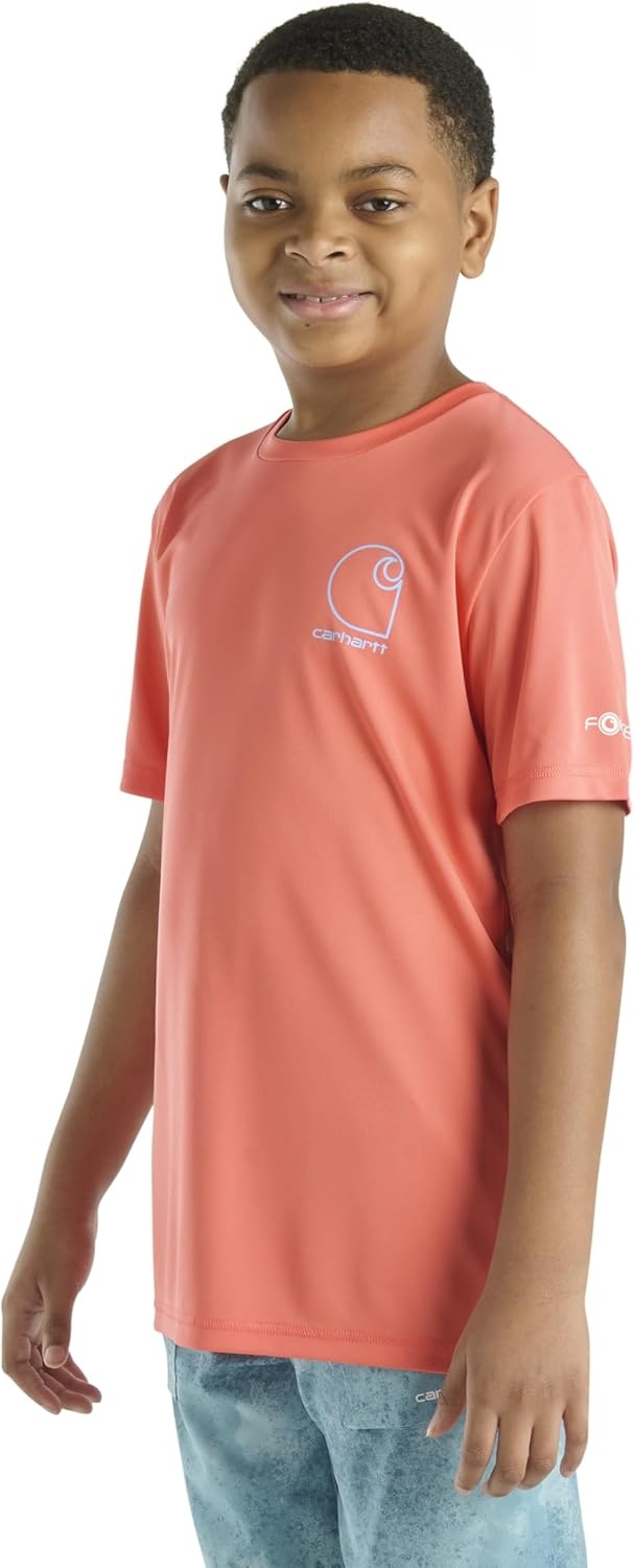 image:imageCarhartt Kids CA6696 ShortSleeve Force Sun Defender TShirt BoysLight Orange