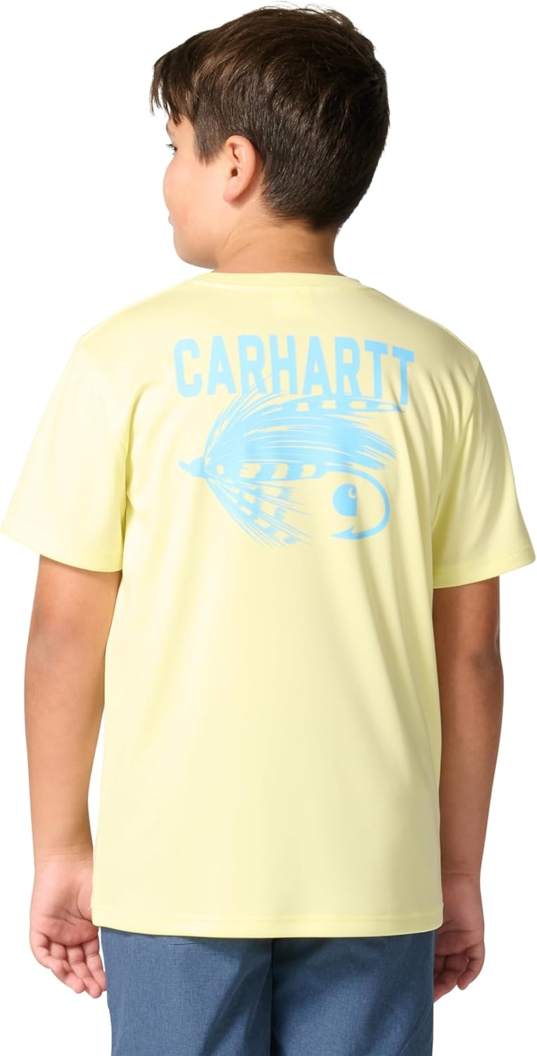 image:imageCarhartt Kids CA6696 ShortSleeve Force Sun Defender TShirt BoysWax Yellow Heather