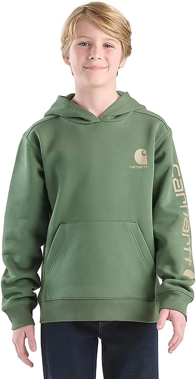 image:imageCarhartt Kids CA6772 LongSleeve Graphic Sweatshirt Big Boys Youth XLarge XL 1820 Bronze Green