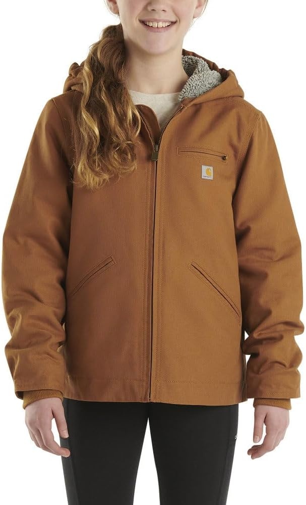 image:imageCarhartt Kids CP9547 Canvas Insulated Hooded Jacket GirlsCarhartt Brown