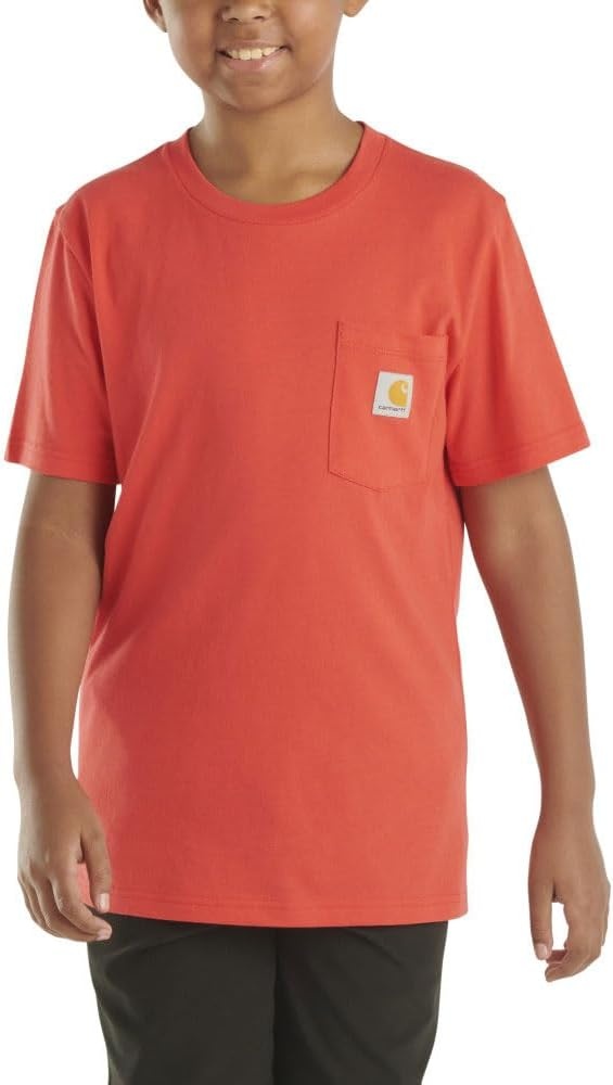 image:imageCarhartt Kids Short Sleeve Pocket TShirt Tee ShirtBittersweet Red