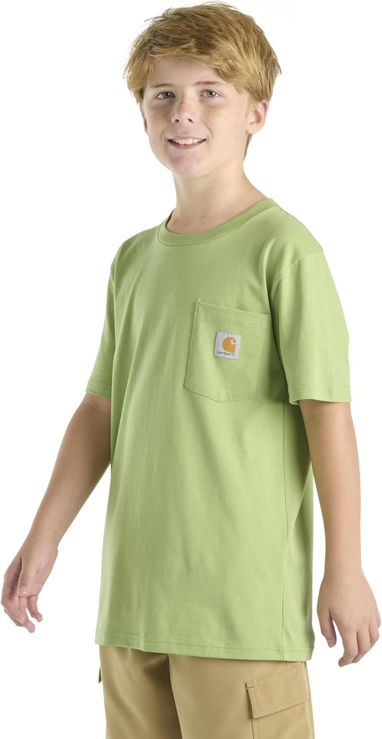 image:imageCarhartt Kids Short Sleeve Pocket TShirt Tee ShirtBright Light Green