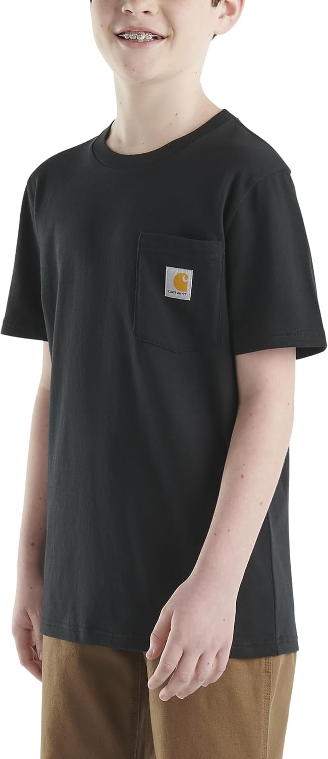 image:imageCarhartt Kids Short Sleeve Pocket TShirt Tee ShirtCaviar Black