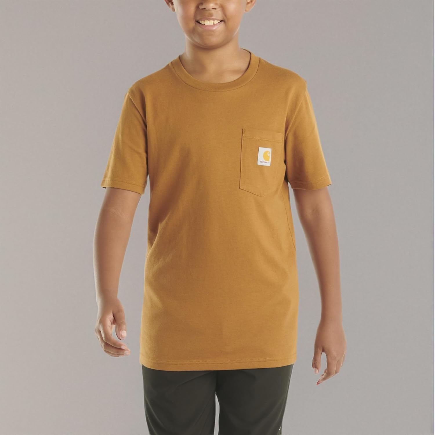 image:imageCarhartt Kids Short Sleeve Pocket TShirt Tee ShirtClassic Brown