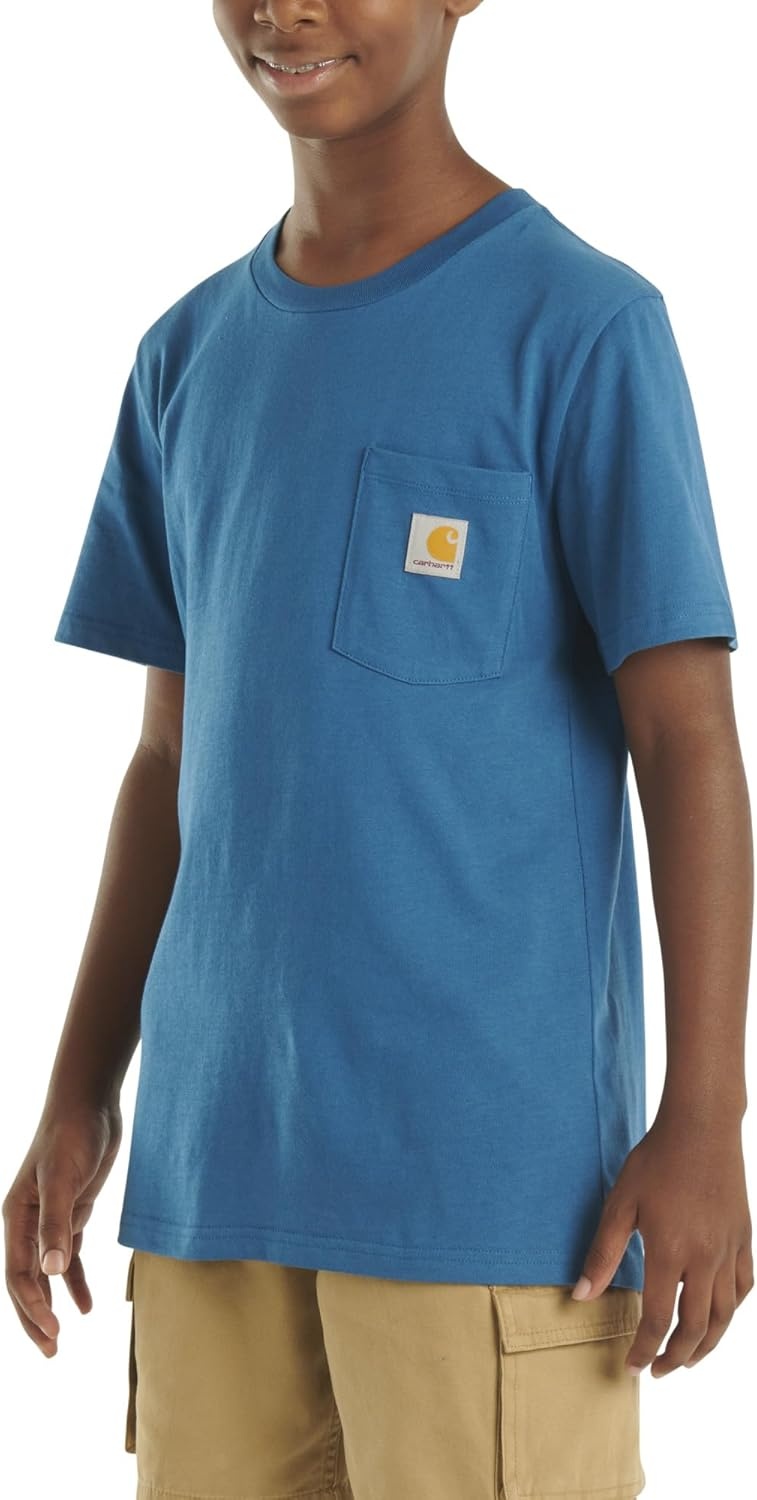 image:imageCarhartt Kids Short Sleeve Pocket TShirt Tee ShirtDeep Lagoon Blue