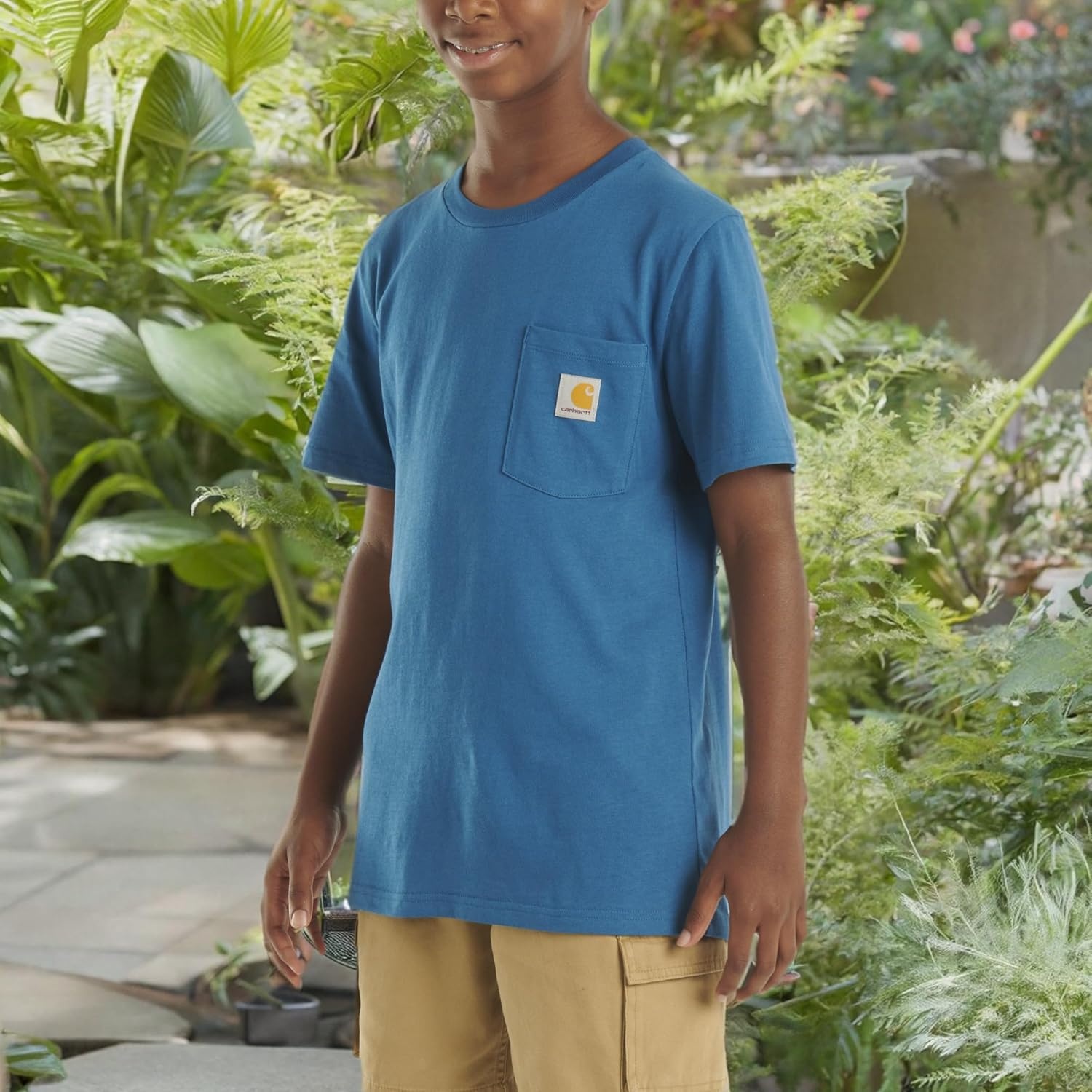 image:imageCarhartt Kids Short Sleeve Pocket TShirt Tee ShirtDeep Lagoon Blue
