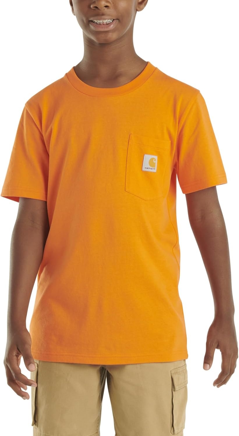 image:imageCarhartt Kids Short Sleeve Pocket TShirt Tee ShirtExotic Bright Orange