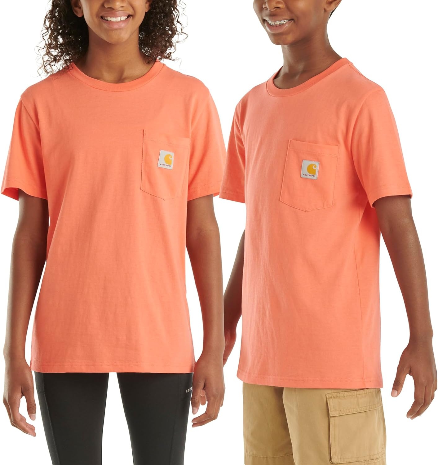 image:imageCarhartt Kids Short Sleeve Pocket TShirt Tee ShirtHot Coral