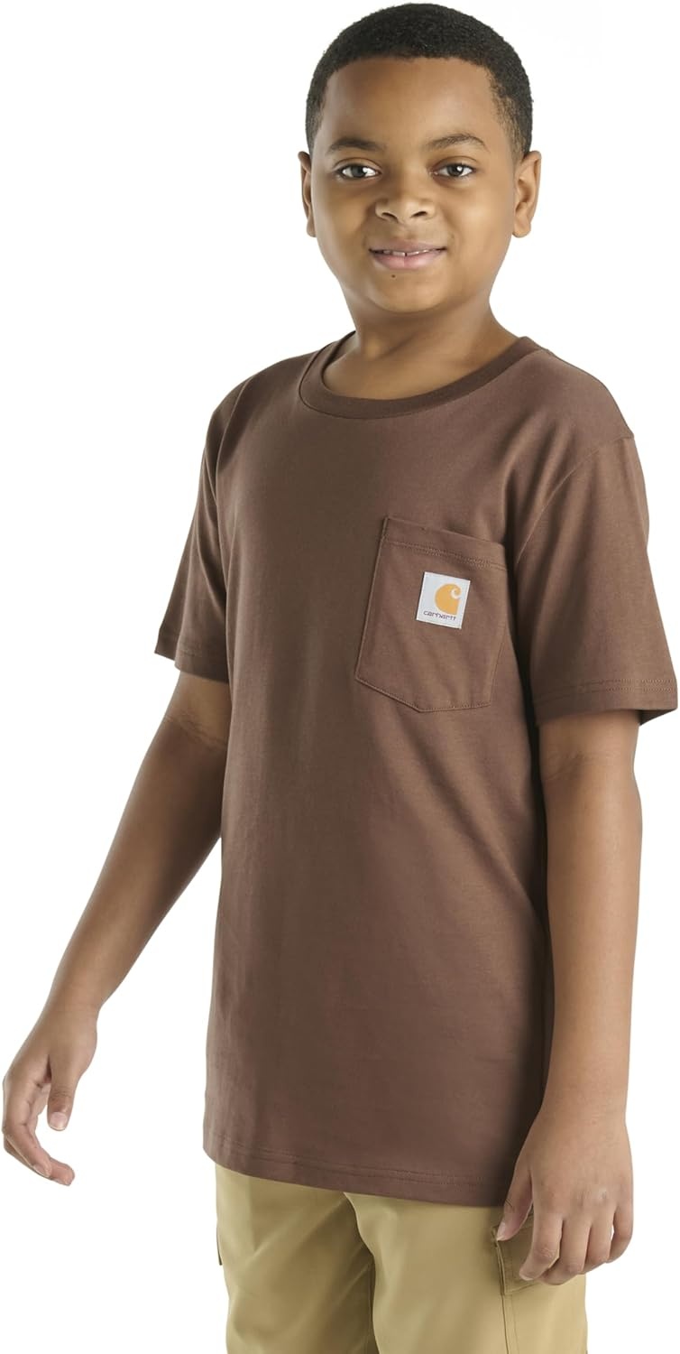 image:imageCarhartt Kids Short Sleeve Pocket TShirt Tee ShirtMed Brown