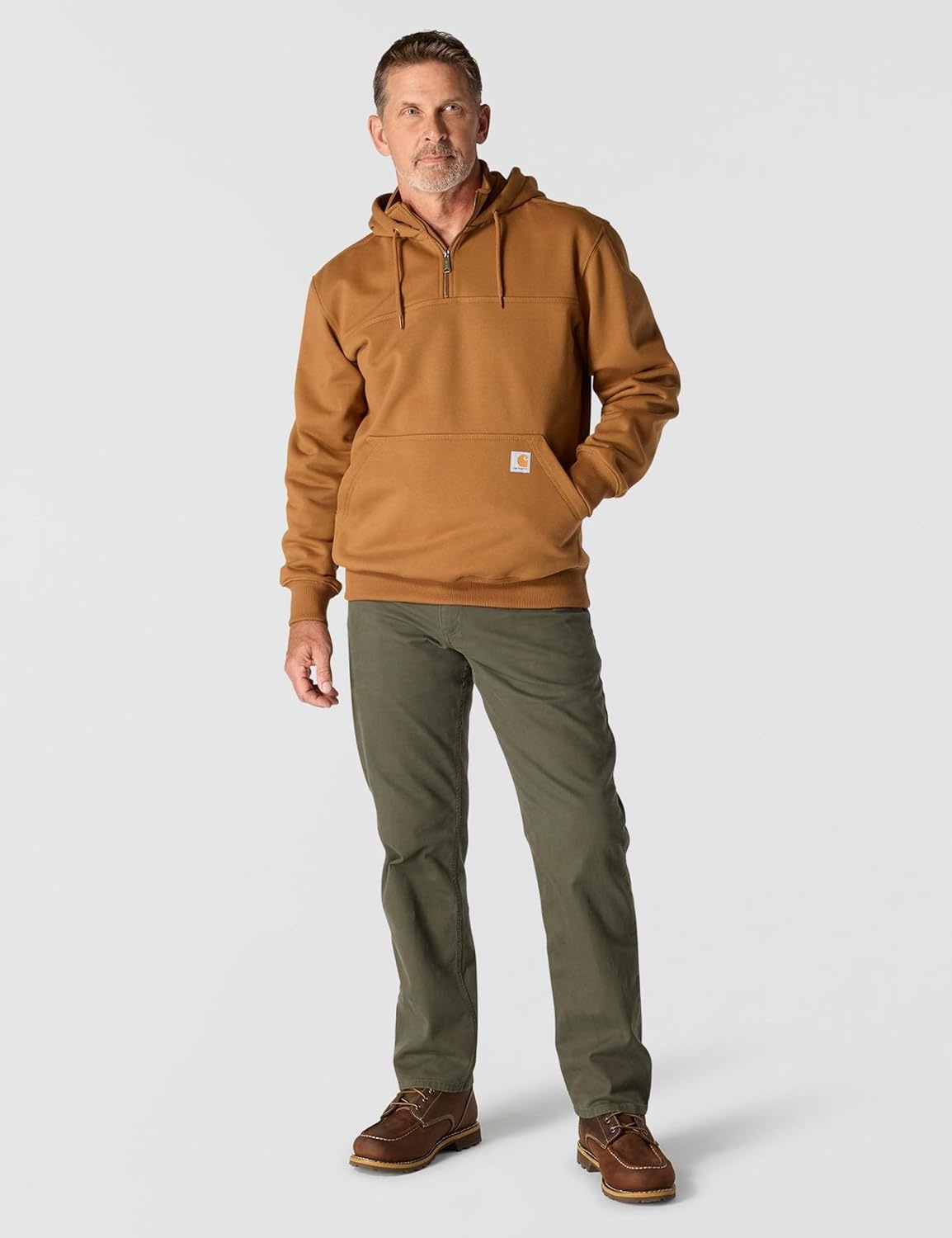image:imageCarhartt Mens Paxton 14Zip SweatshirtCarhartt Brown