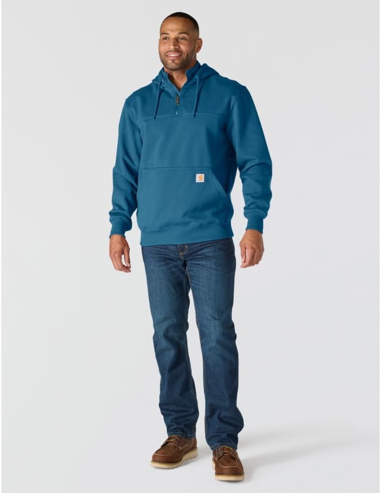 image:imageCarhartt Mens Paxton 14Zip SweatshirtDark Tranquil Blue Heather