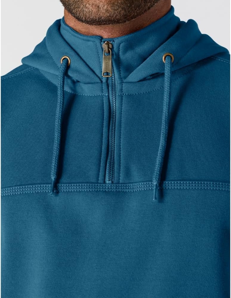 image:imageCarhartt Mens Paxton 14Zip SweatshirtDark Tranquil Blue Heather