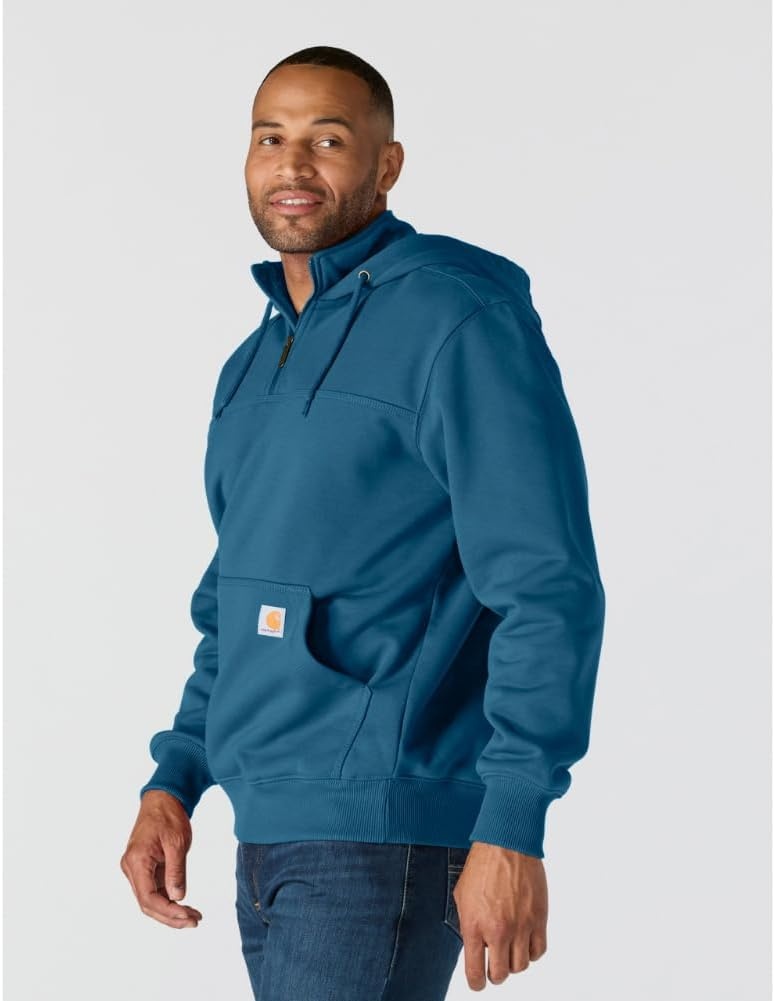 image:imageCarhartt Mens Paxton 14Zip SweatshirtDark Tranquil Blue Heather