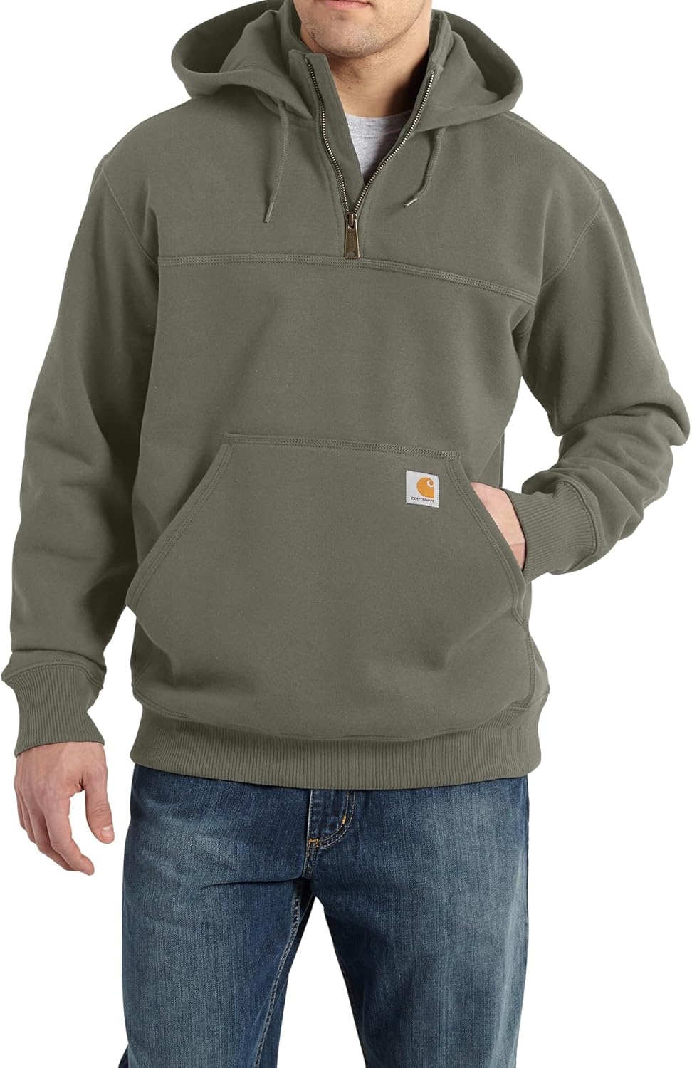 image:imageCarhartt Mens Paxton 14Zip SweatshirtDusty Olive