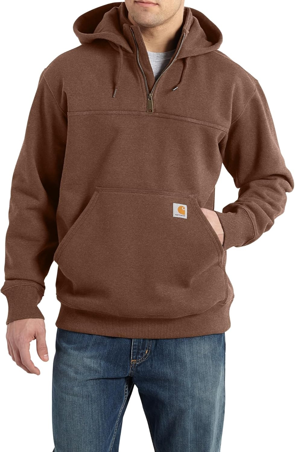 image:imageCarhartt Mens Paxton 14Zip SweatshirtMocha Heather