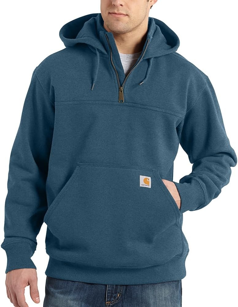 image:imageCarhartt Mens Paxton 14Zip SweatshirtStorm Blue Heather