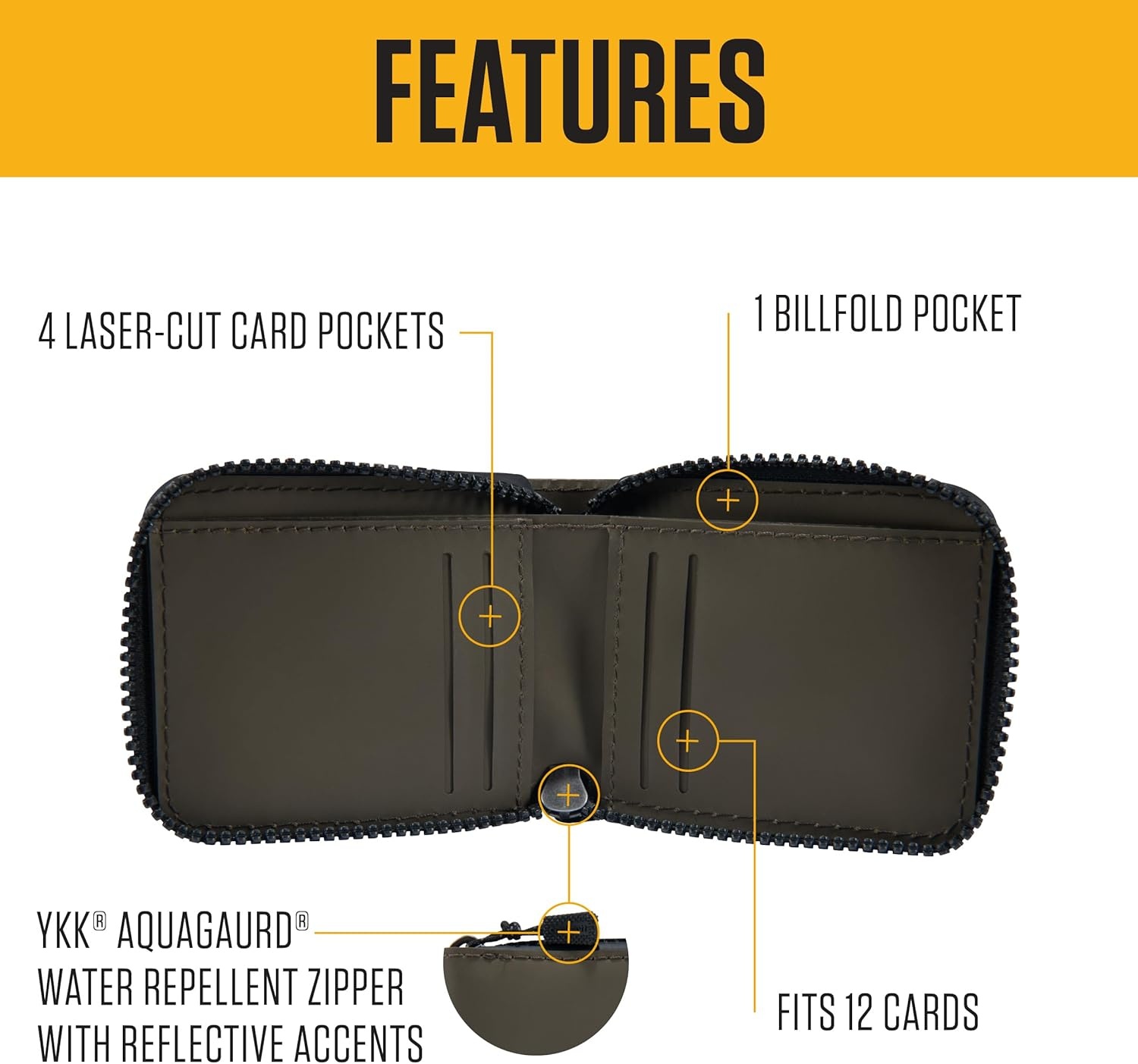 image:imageCarhartt Mens Water Repellent Zipper Wallet WRFIDBlocking LinerTarmac
