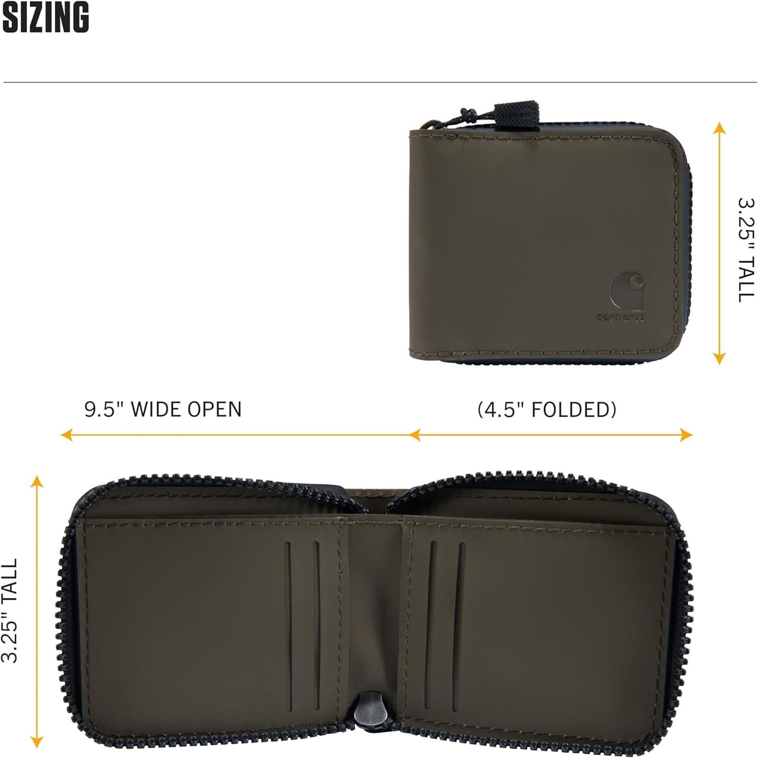 image:imageCarhartt Mens Water Repellent Zipper Wallet WRFIDBlocking LinerTarmac