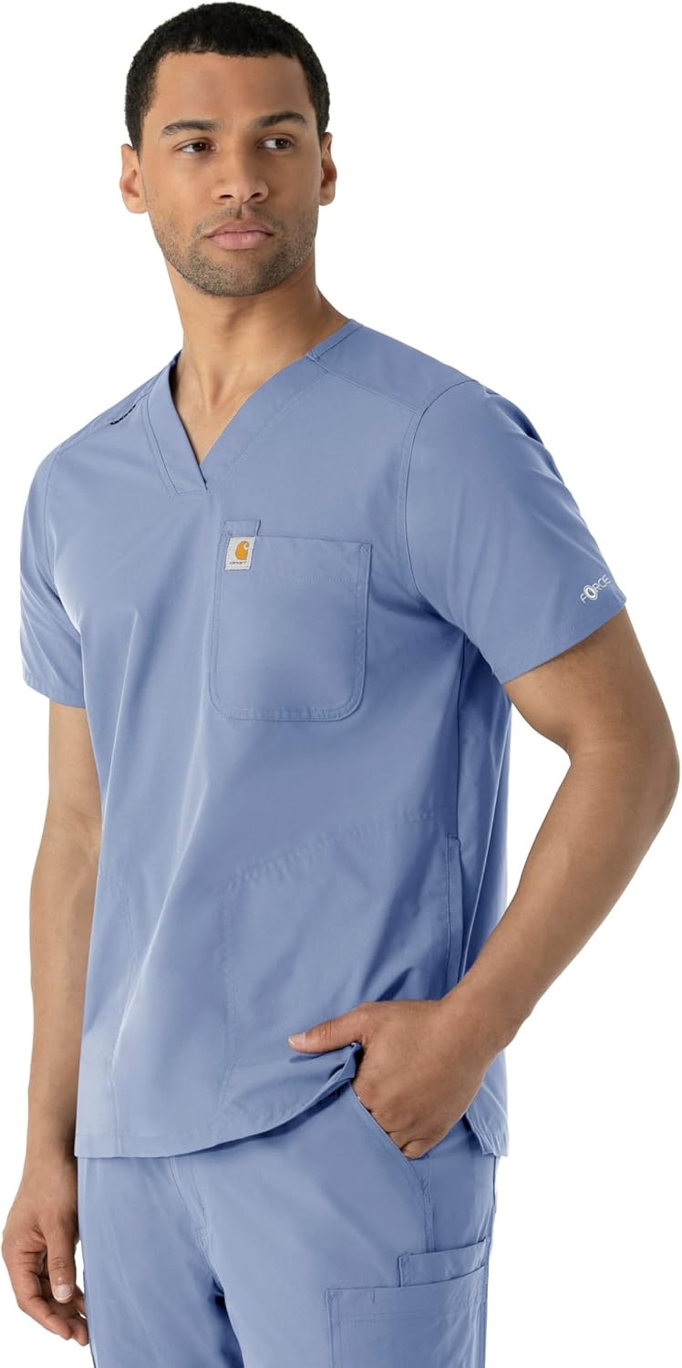 image:imageCarhartt Scrubs C16113 Force Modern Fit VNeck TopCeil Blue