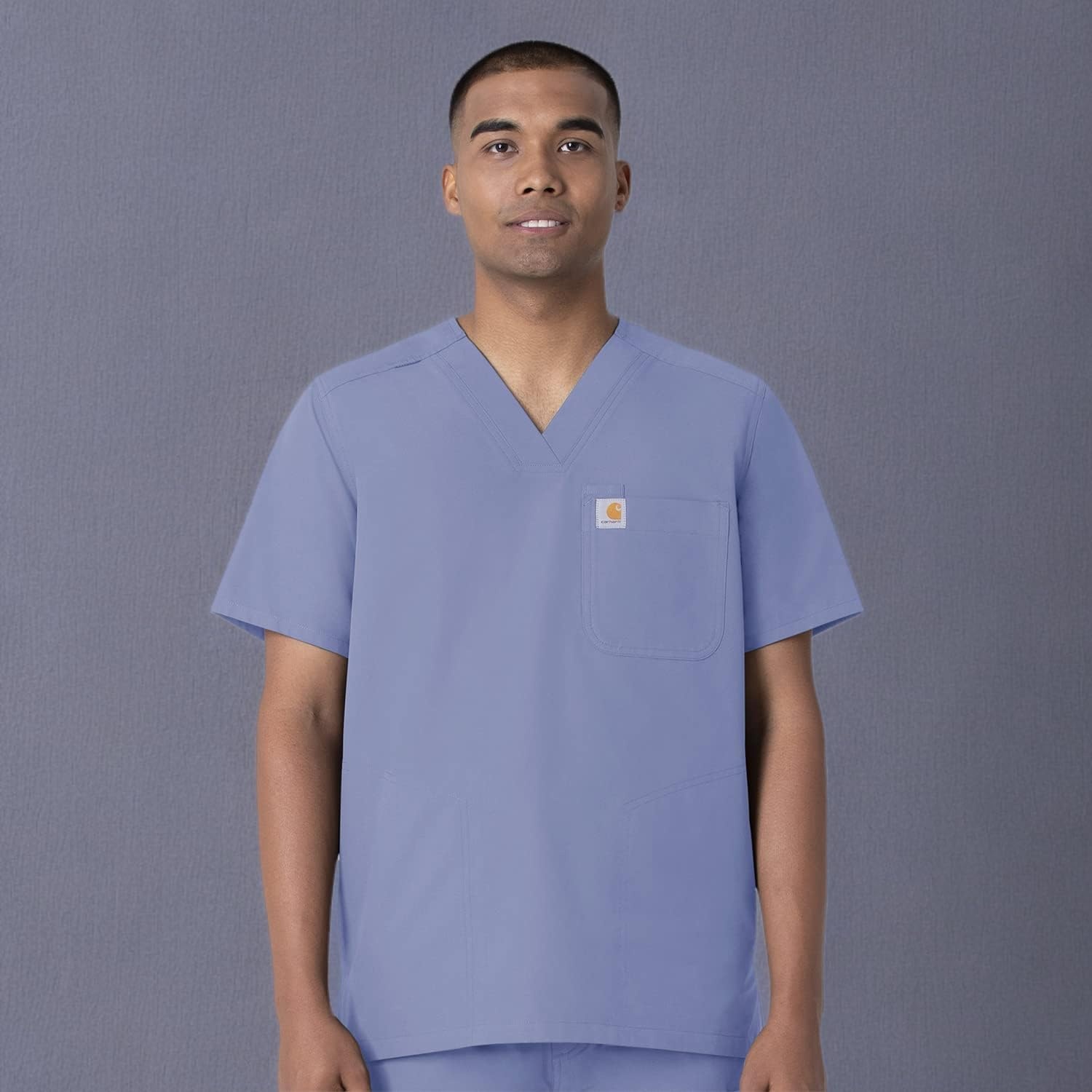 image:imageCarhartt Scrubs C16113 Force Modern Fit VNeck TopCeil Blue