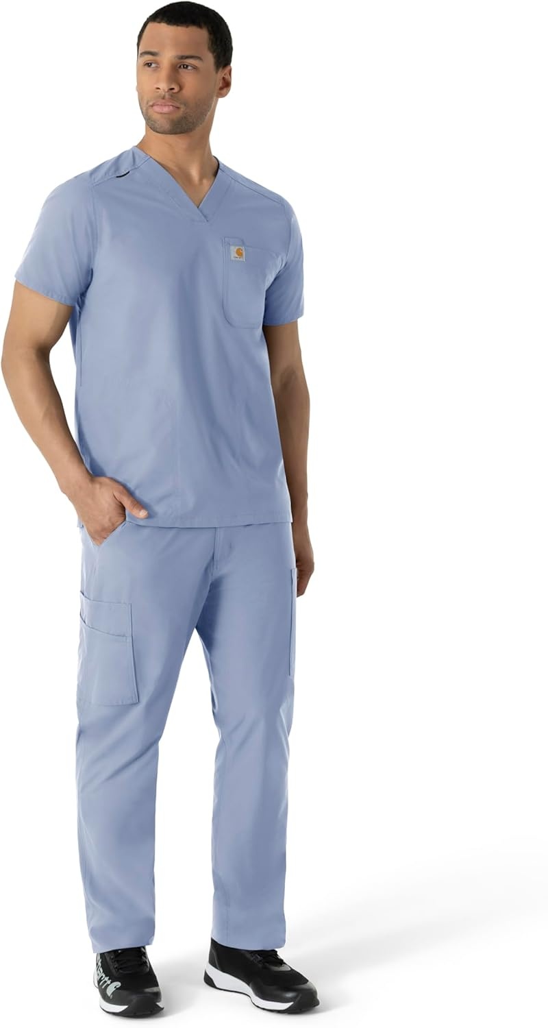 image:imageCarhartt Scrubs C16113 Force Modern Fit VNeck TopCeil Blue