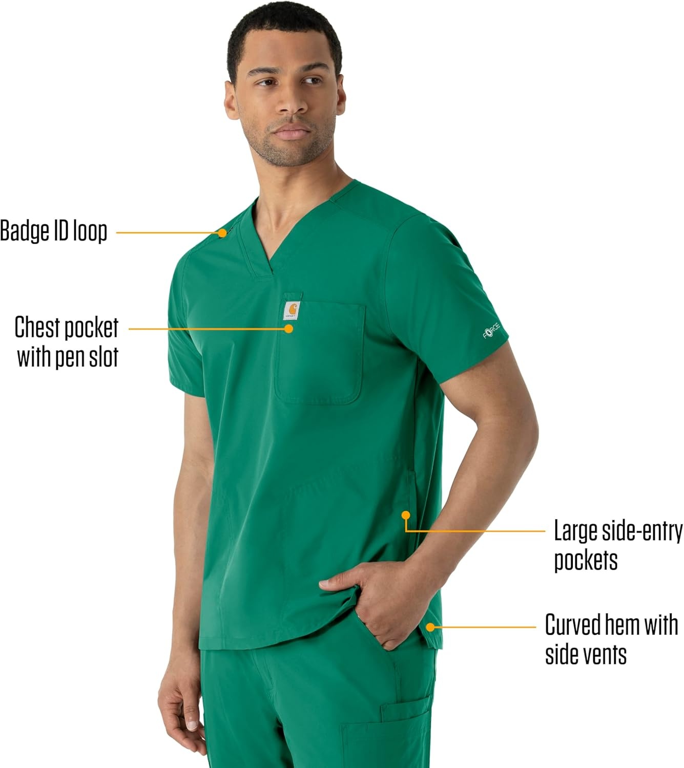 image:imageCarhartt Scrubs C16113 Force Modern Fit VNeck TopHunter