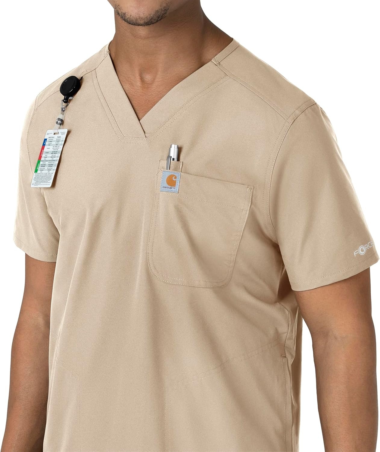 image:imageCarhartt Scrubs C16113 Force Modern Fit VNeck TopKhaki