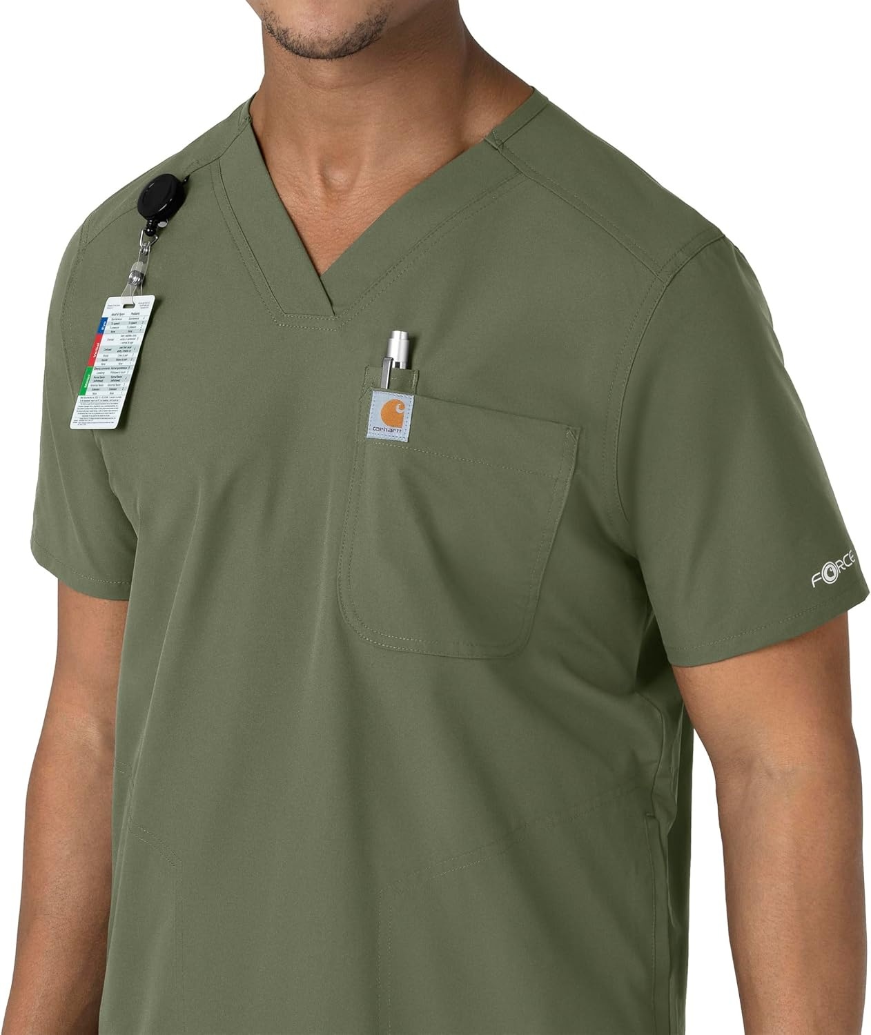 image:imageCarhartt Scrubs C16113 Force Modern Fit VNeck TopOlive
