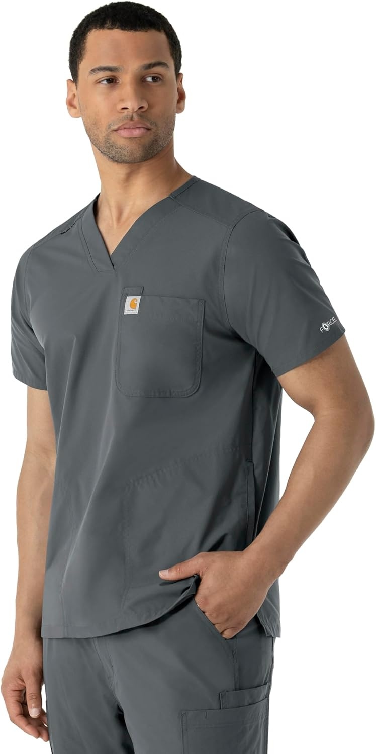 image:imageCarhartt Scrubs C16113 Force Modern Fit VNeck TopPewter