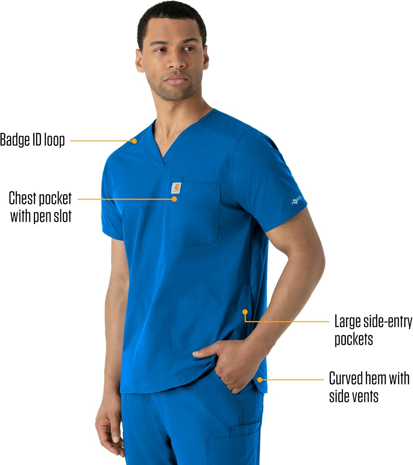 image:imageCarhartt Scrubs C16113 Force Modern Fit VNeck TopRoyal