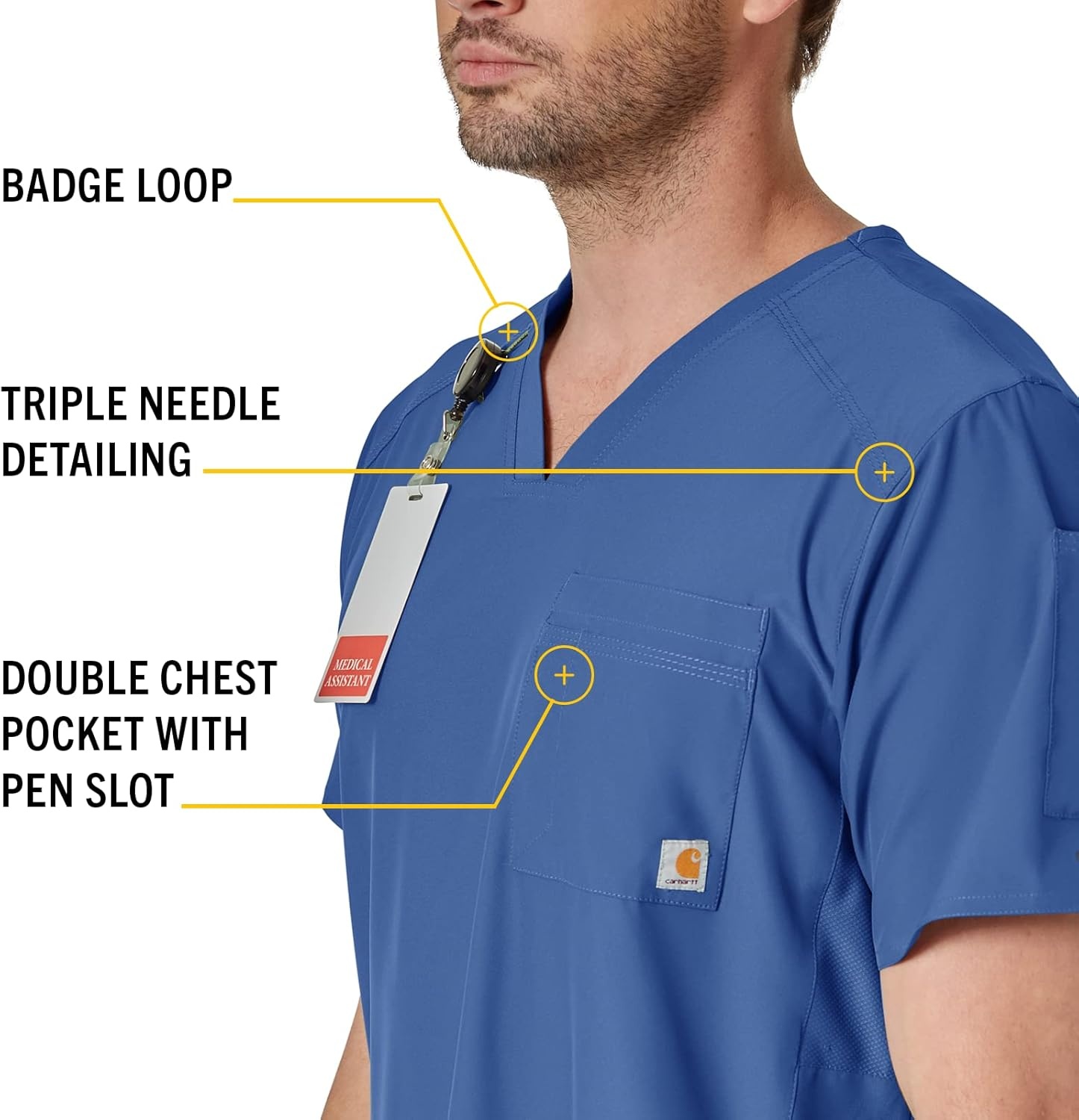 image:imageCarhartt Scrubs C16113 Force Modern Fit VNeck TopRoyal Blue