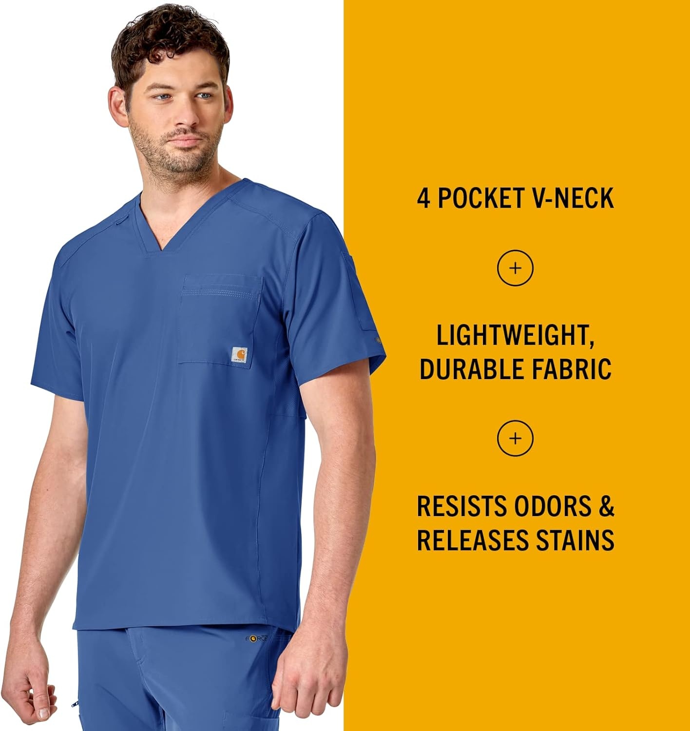 image:imageCarhartt Scrubs C16113 Force Modern Fit VNeck TopRoyal Blue