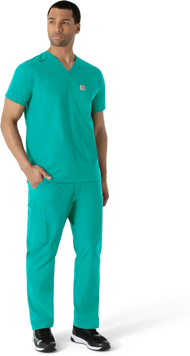 image:imageCarhartt Scrubs C16113 Force Modern Fit VNeck TopTeal Blue