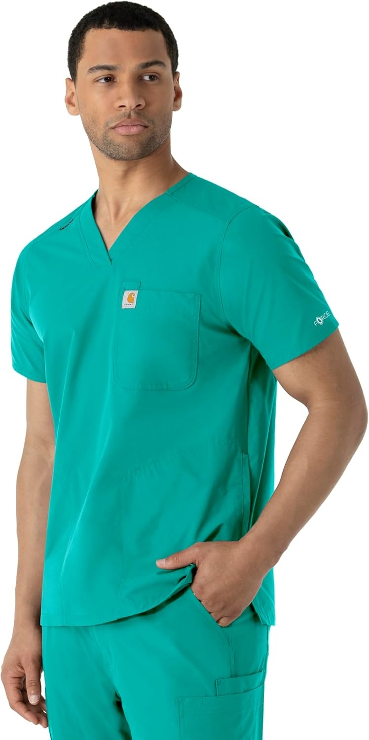 image:imageCarhartt Scrubs C16113 Force Modern Fit VNeck TopTeal Blue