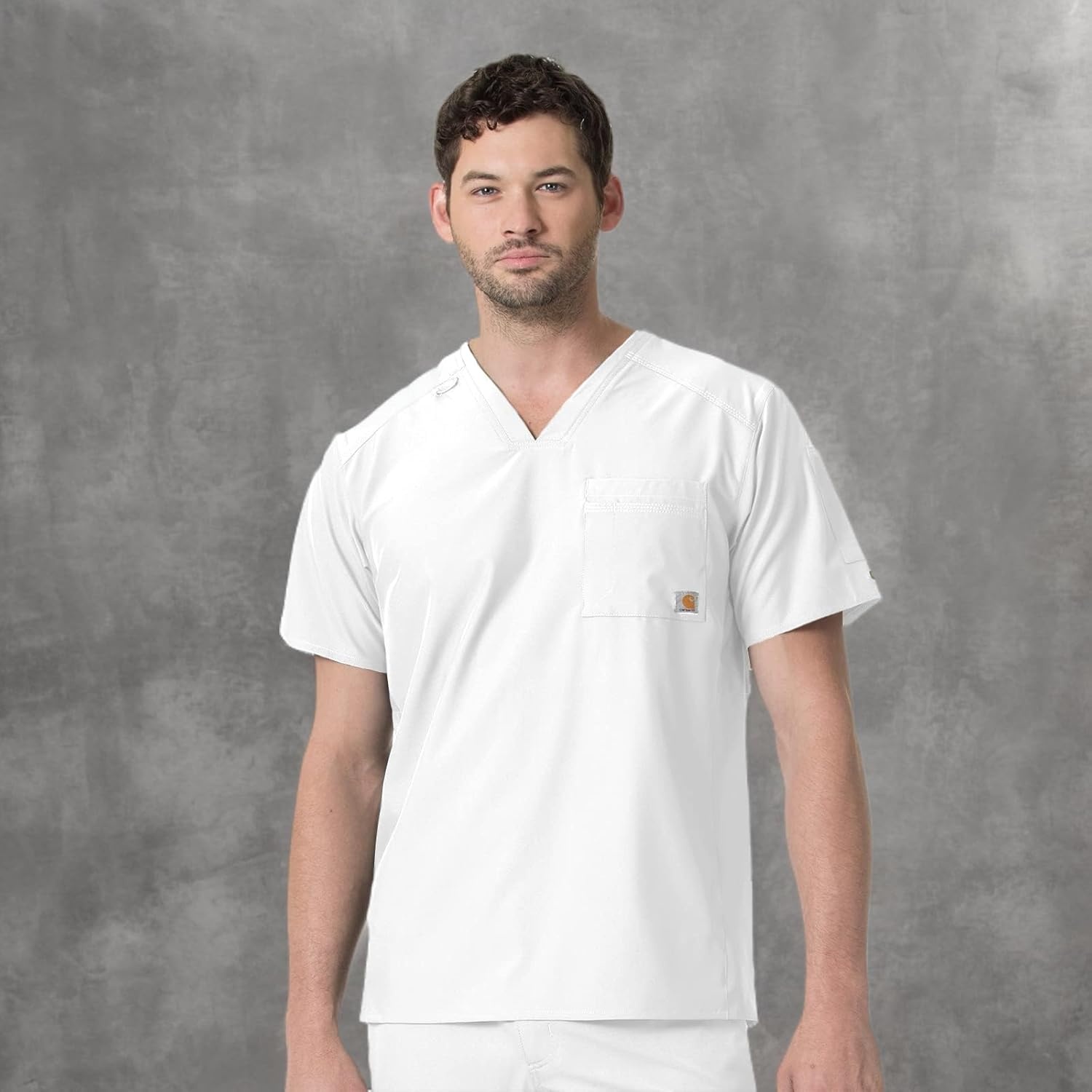 image:imageCarhartt Scrubs C16113 Force Modern Fit VNeck TopWhite