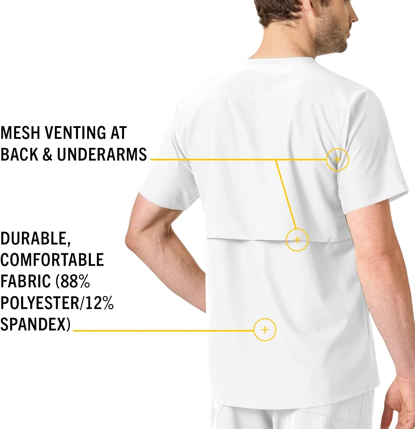 image:imageCarhartt Scrubs C16113 Force Modern Fit VNeck TopWhite