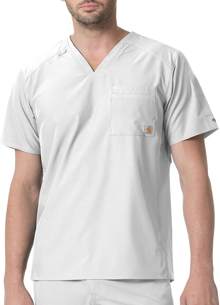 image:imageCarhartt Scrubs C16113 Force Modern Fit VNeck TopWhite