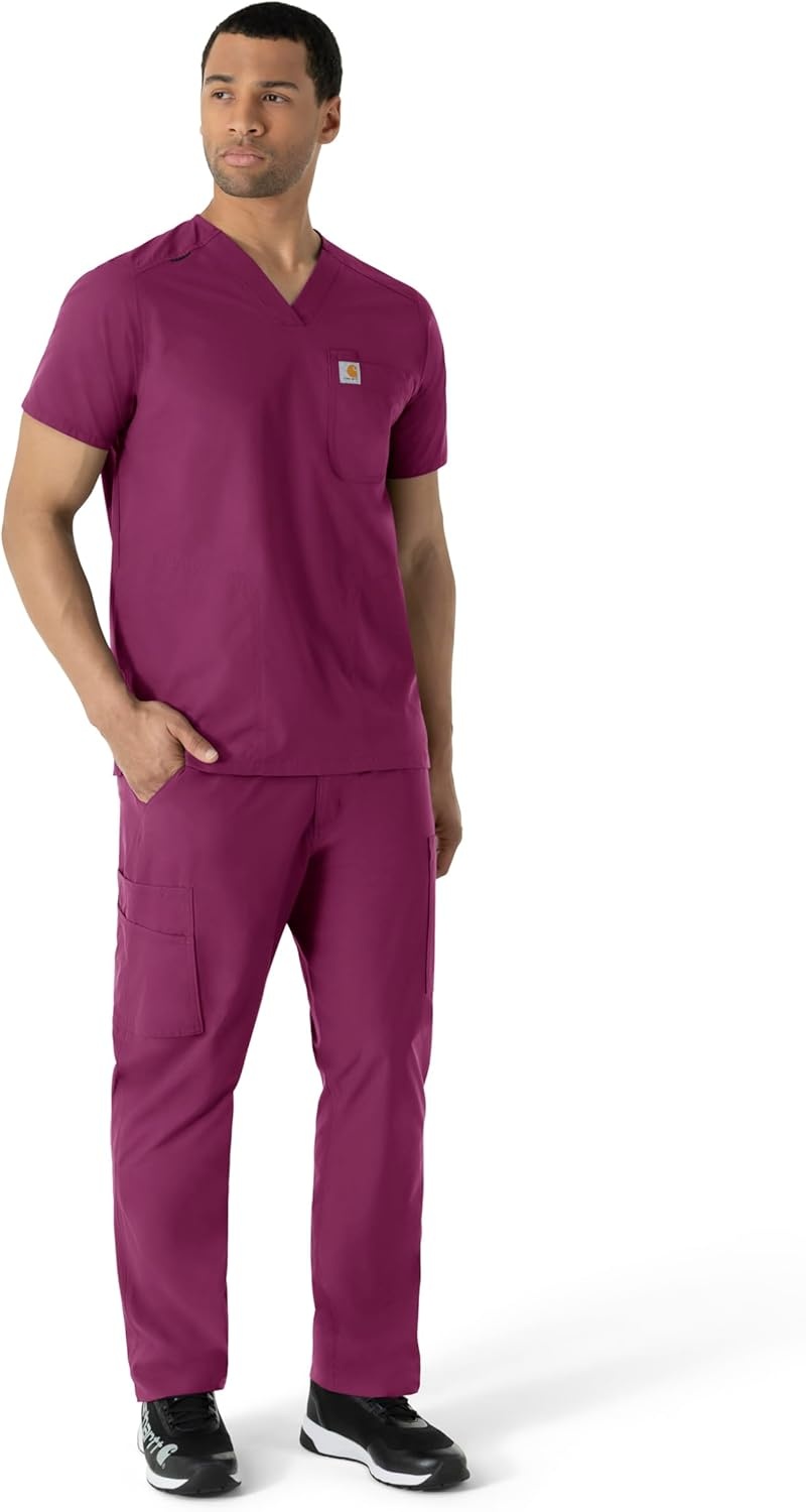 image:imageCarhartt Scrubs C16113 Force Modern Fit VNeck TopWine