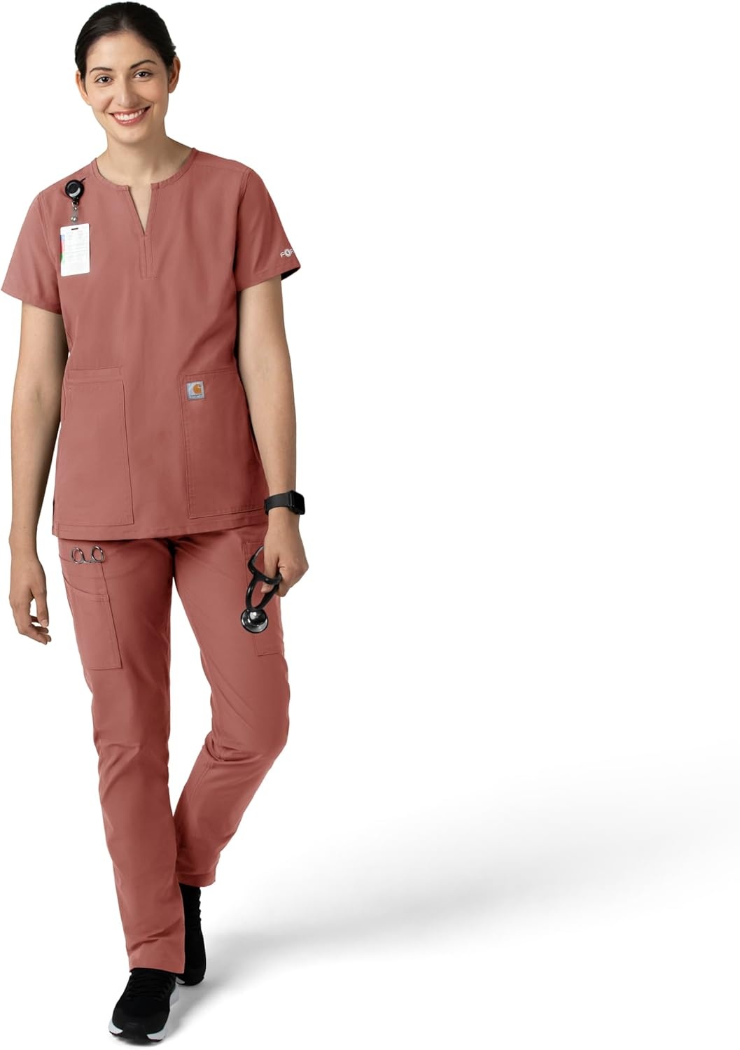 image:imageCarhartt Scrubs C51213 Womens Force Modern Fit Straight Leg PantWildrose