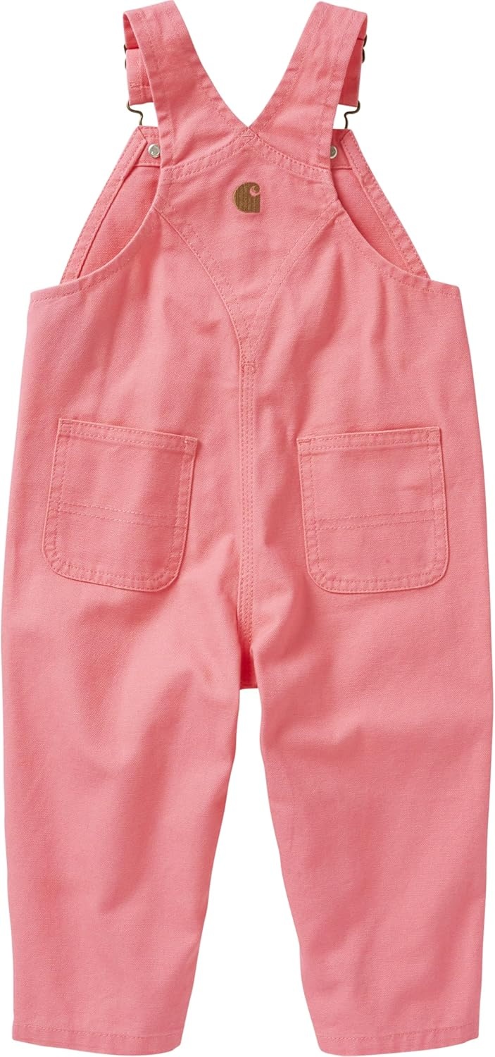 image:imageCarhartt Toddler Girls Unlined Canvas Bib Overalls Pink Lemonade 3T