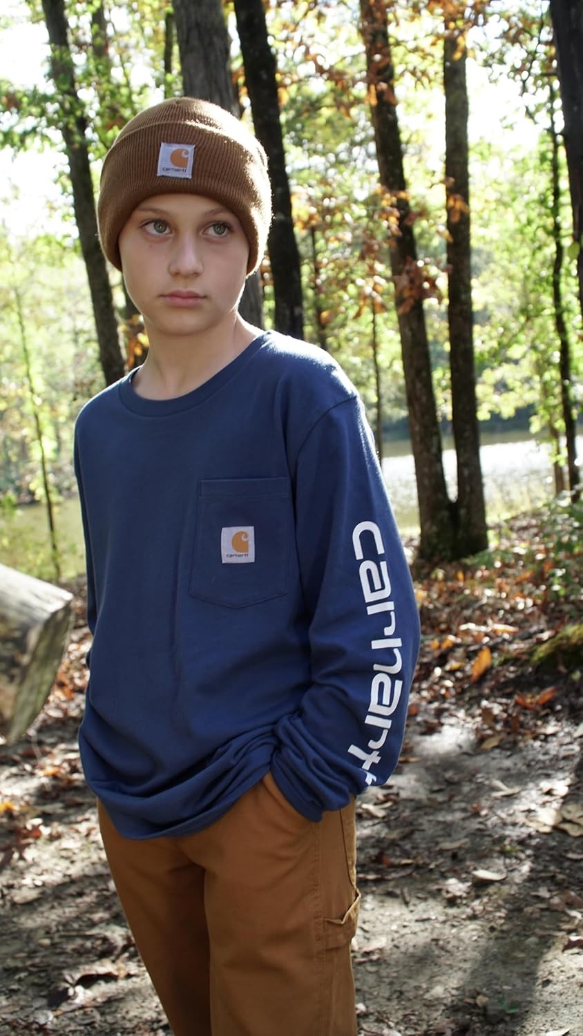 image:imageCarhartt Unisex Kids Youth Knit Beanie Cuff HatCarhartt Brown Youth