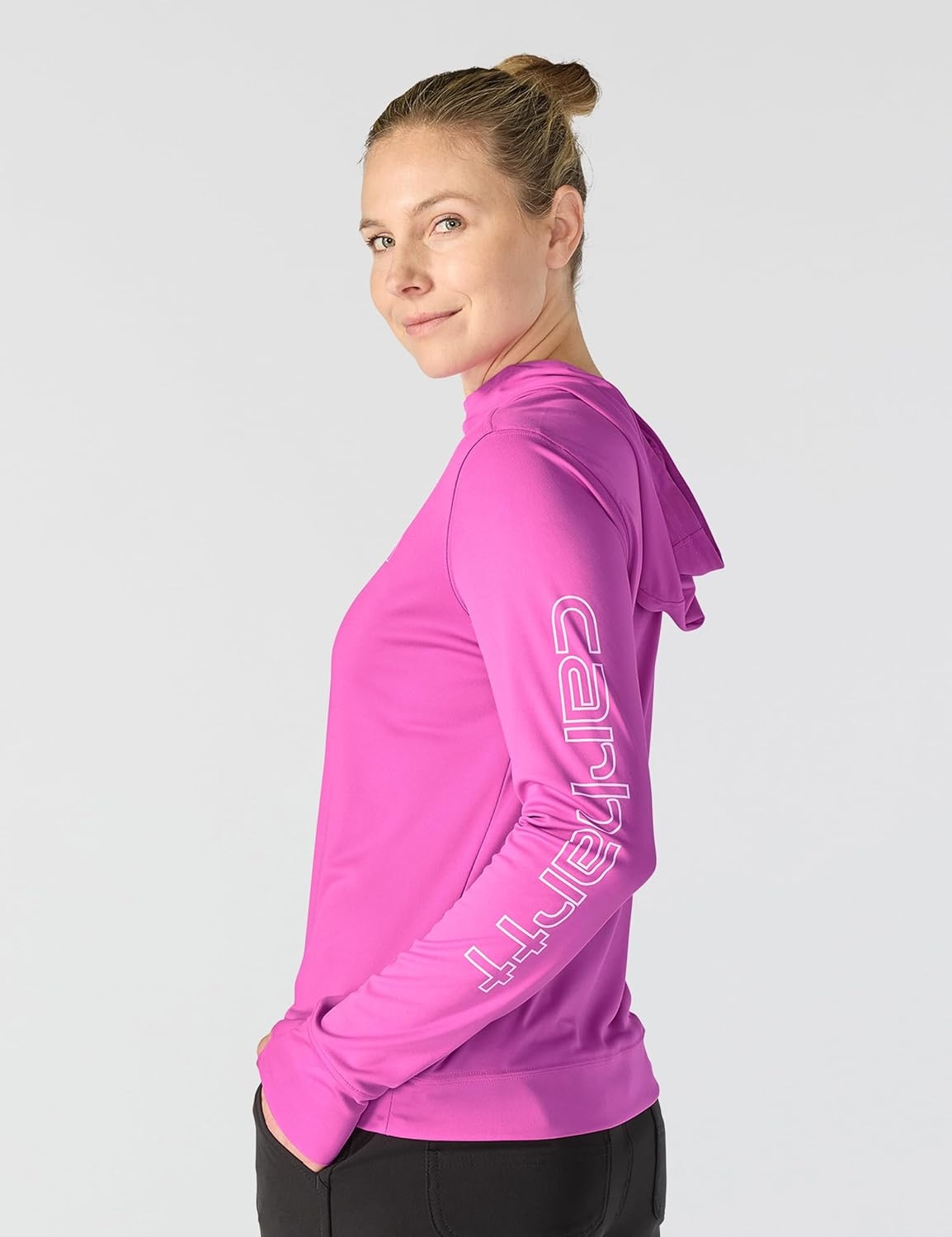 image:imageCarhartt Womens 106236 Womens Force Sun Defender Lightweight LongSlElectric Fuchsia
